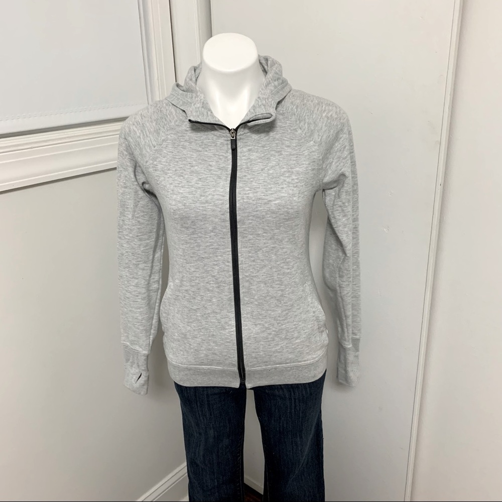 GapFit gray jersey workout hoodie